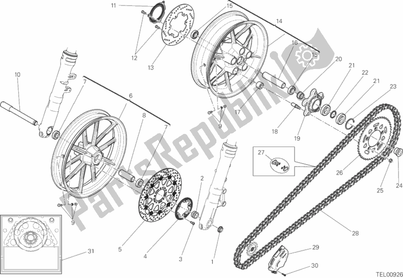 Todas las partes para Ruota Anteriore E Posteriore de Ducati Scrambler Sixty2 Thailand USA 400 2019